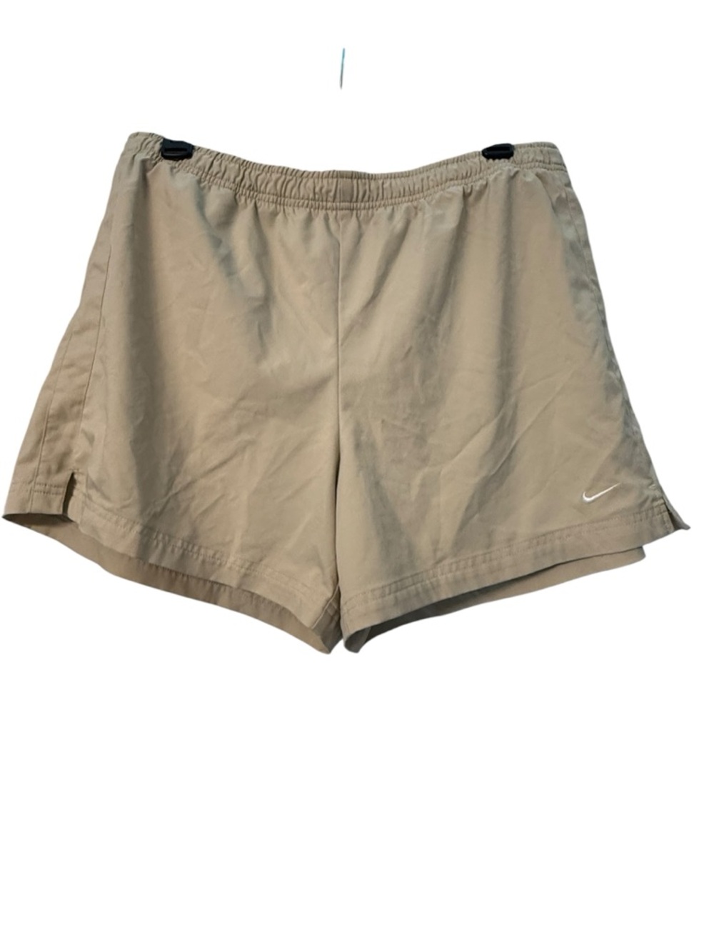 Nike Athletic Shorts Women Large Tan Running Gym Activewear Elastic Waist Casual